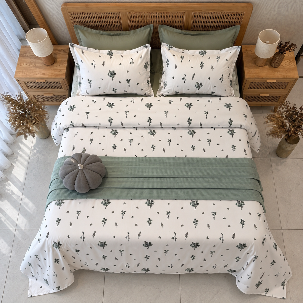 Parure de drap 6 Pieces New Sauge