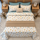 Housse de couette 6 Pieces Fleurs Jaune