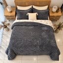 Couverture 3 pieces double face imprimée bbh gris