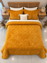 Couverture 3 pieces double face imprimée bbh moutarde 