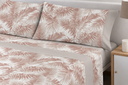 Parure de drap polo polo 4 pièces coton percale 200 fils Palmier Rosé