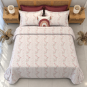 Housse de couette 6  Floral Rayé – Rose Poudré & Blanc