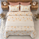 Housse de couette 6 Floral Champêtre – Jaune Doré & Bleu Lavande