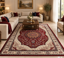 Tapis Médaillon oriental classique – Bordeaux, Beige & Bleu (copie)