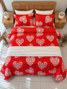 Housse de couette 6 Pieces 100% Coton Coeurs Rouge Motif 1  (copie)