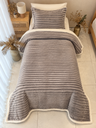 Couverture rayure une place 2 Pieces BBH Marron