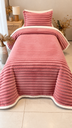 Couverture rayure une place 2 Pieces BBH Rose