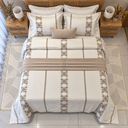 Housse de couette 6 Pieces 100% Coton Sofia Beige