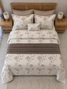 Couvre lit 4 Pieces Fleurs New beige