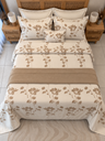 Couvre lit 4 Pieces Fleurs New Marron
