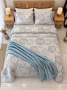 Parure de drap POLOPOLO  100% Coton percale 4 Pieces  Motif 1 Bleu