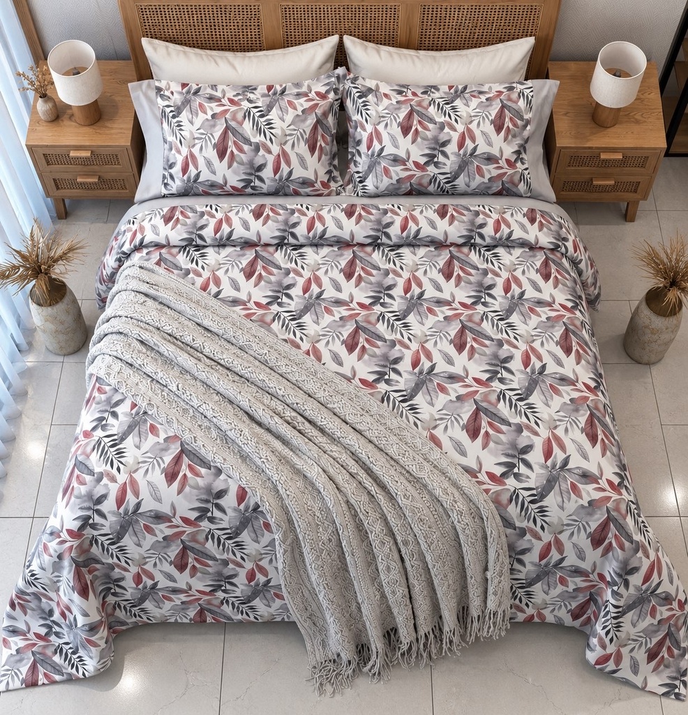 Parure de drap PoloPolo 4 Pieces Motif 4 Gris