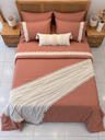 Housse de couette Elegance Dentelle 100% Coton 6 Pieces Brique