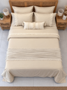 Housse de couette Elegance Dentelle 100% Coton 6 Pieces Blanc cassé