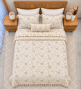 Couvre Lit tunisien 3 pièces Floral Arabesque – blanc