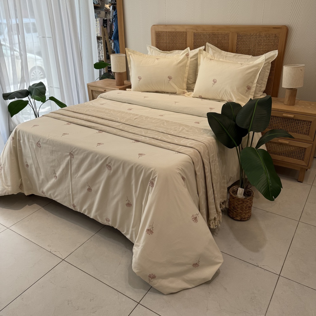 [Housse de couette - EMAS petite fleures 2 - Brodé - 100% coton] Housse de couette Brodé 100% Coton - Emas 