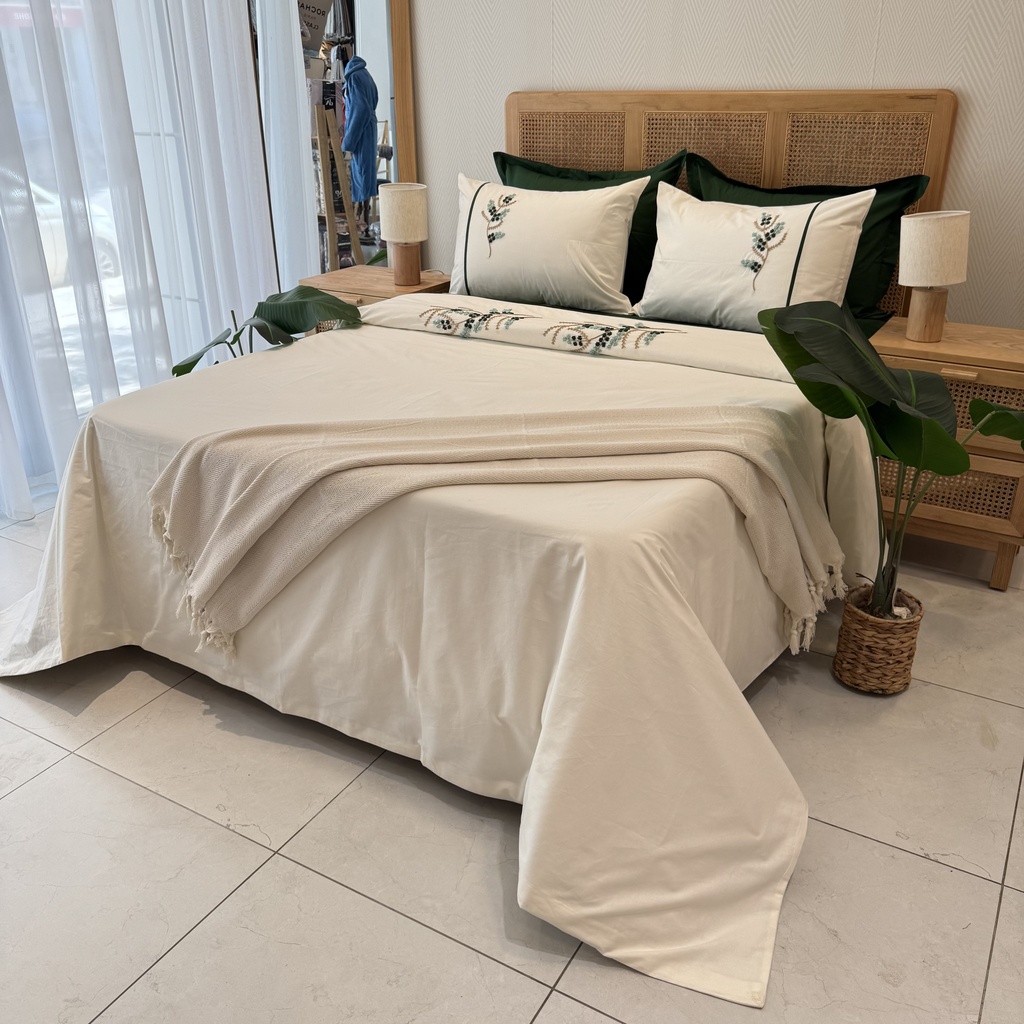 Housse de couette Brodé 100% Coton - Emas  