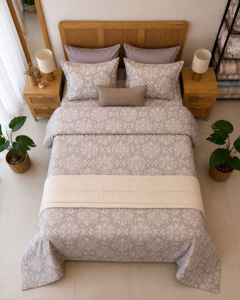 Parure Housse de Couette 6 Pièces – Élégance Grise