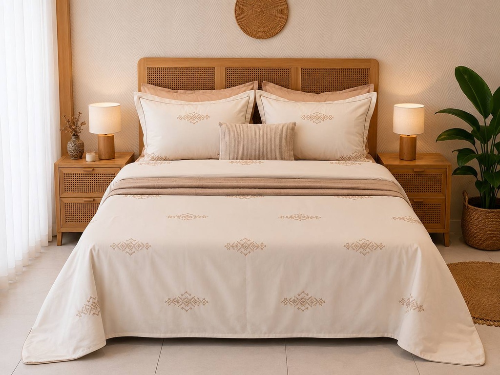 Parure de Drap Brodée EMAS HOME Berbère Doré