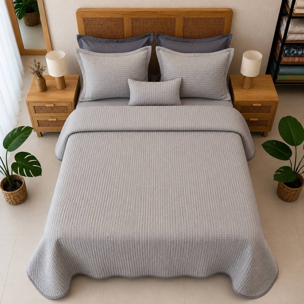 Boutis 4 pieces SUNDECO Gris Perle
