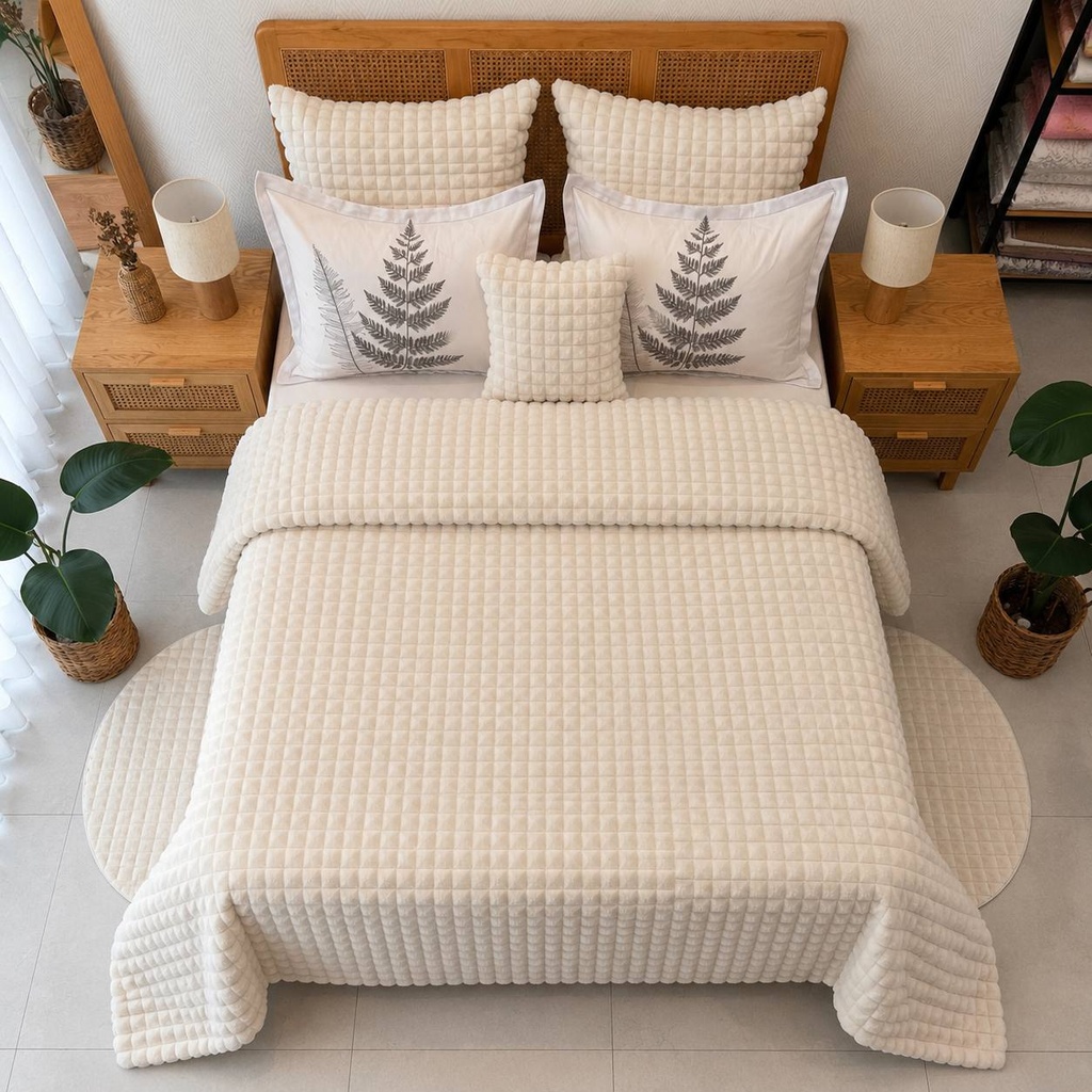 Couverture 8 pieces Blanche