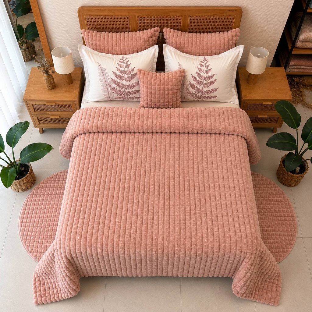 Couverture 8 pieces Rose