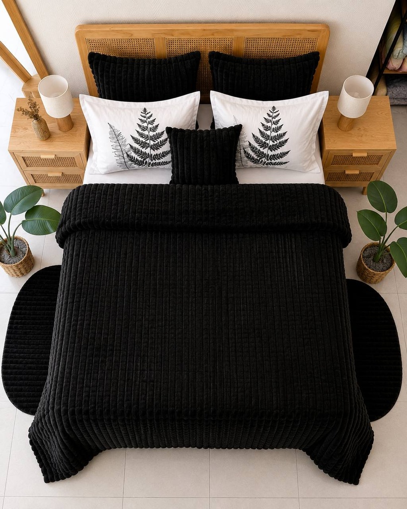 Couverture 8 pieces Noire