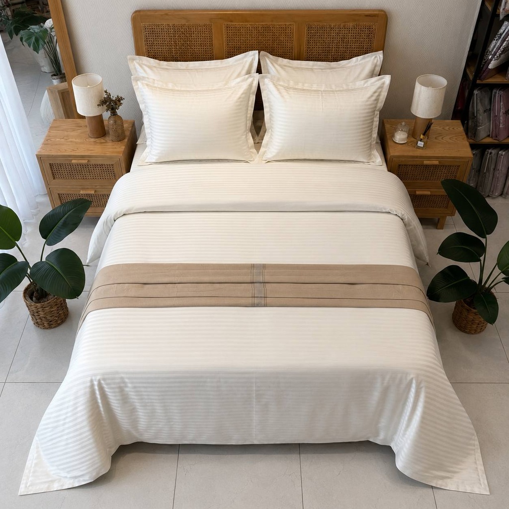 Housse de couette Satin Blanc 