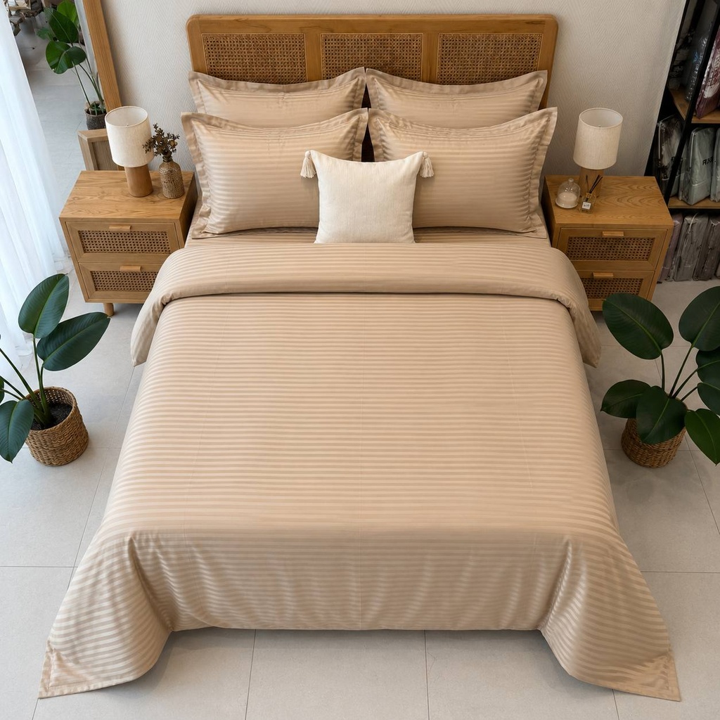 Housse de couette Satin beige 