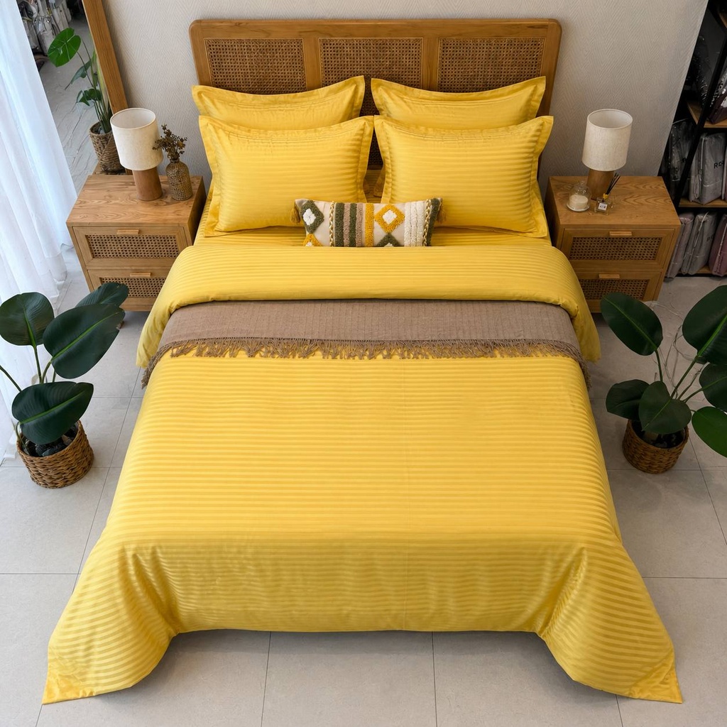 Housse de couette Satin jaune 