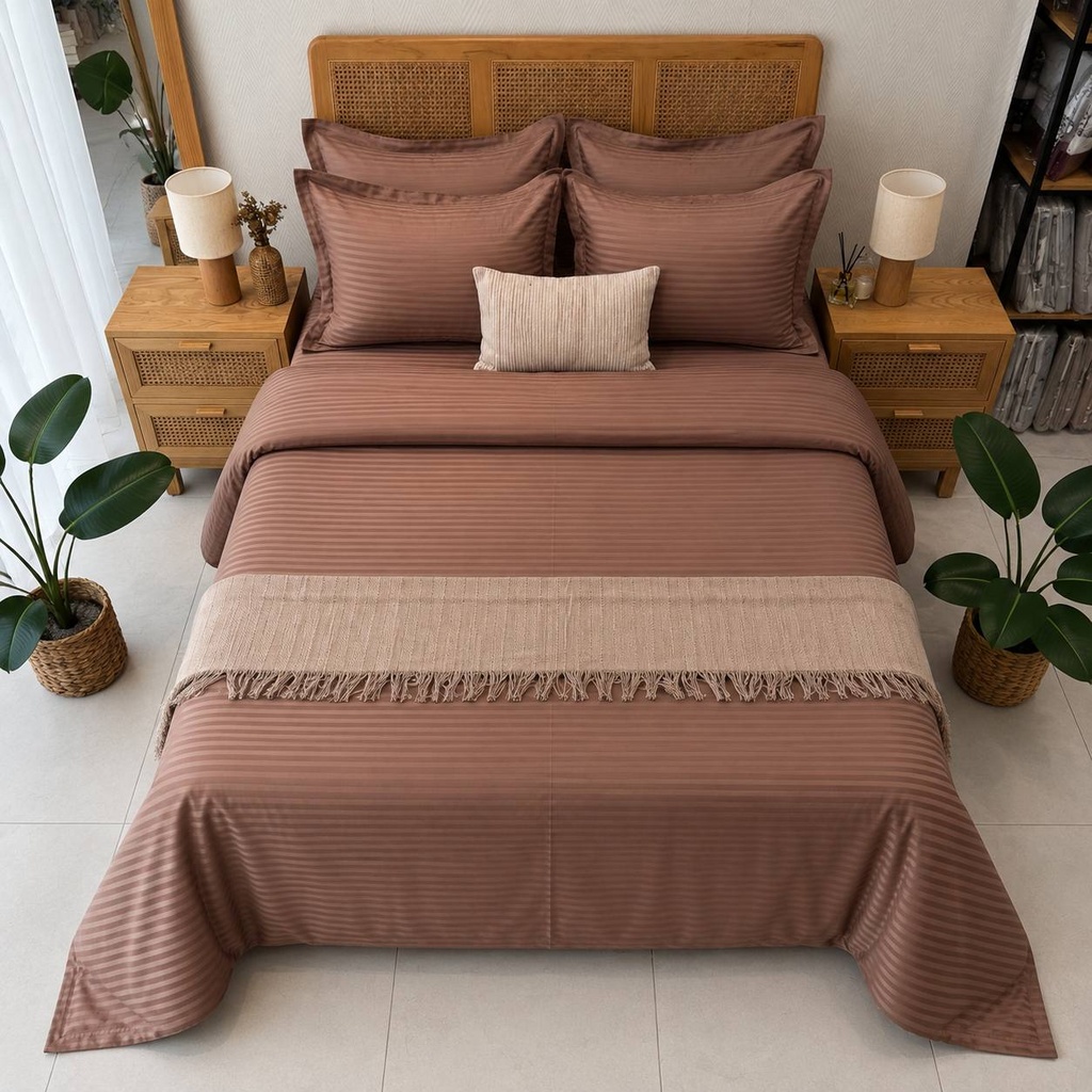 Parure de drap Satin Marron