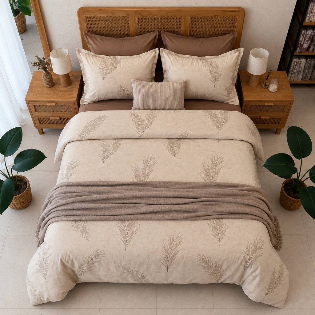 Housse de couette 6 Pieces Emas Home Marron