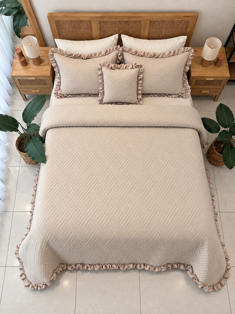 Boutis rimas 4 pieces beige