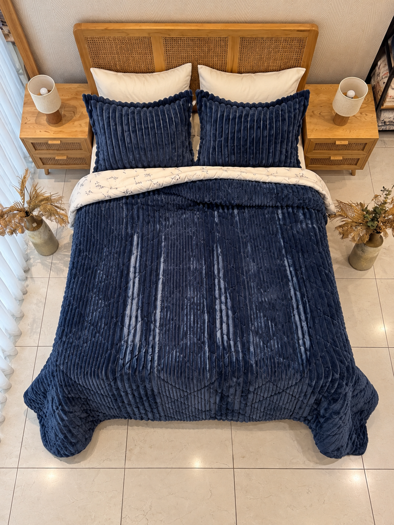 Couverture 3 Pieces Double face Imprimer Blue Motif 2