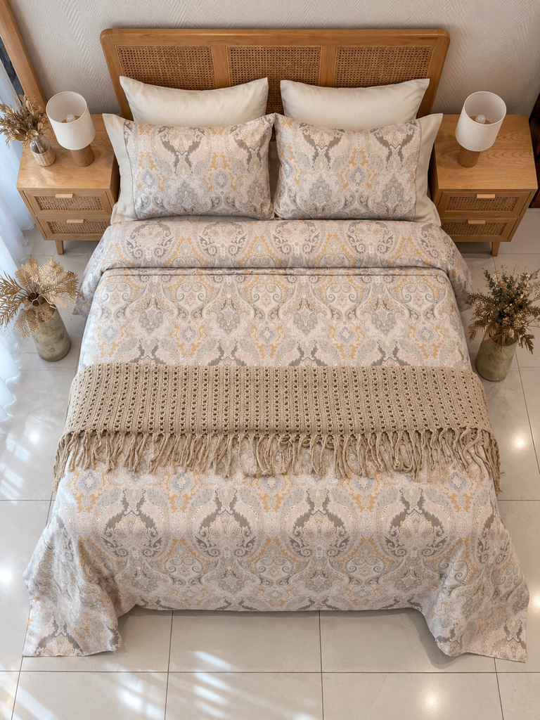 Parure de drap PoloPolo 4 Pieces Motif 1 Beige