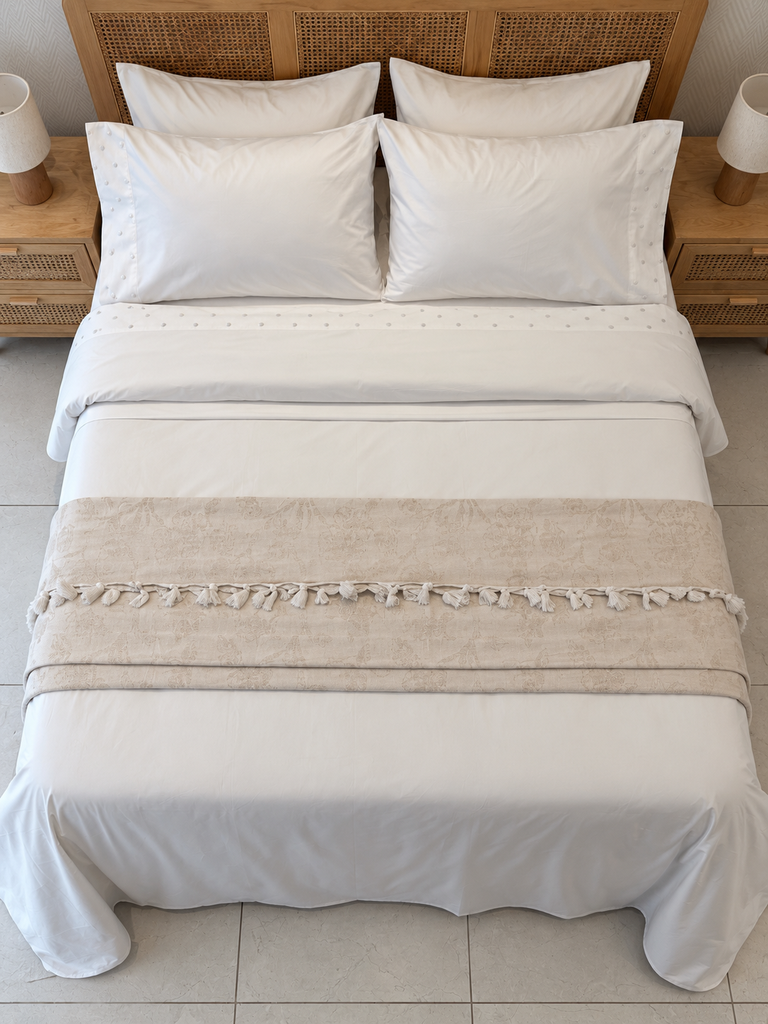 Parure de drap POLOPOLO Bordé 100% Coton percale 4 Pieces Motif 2